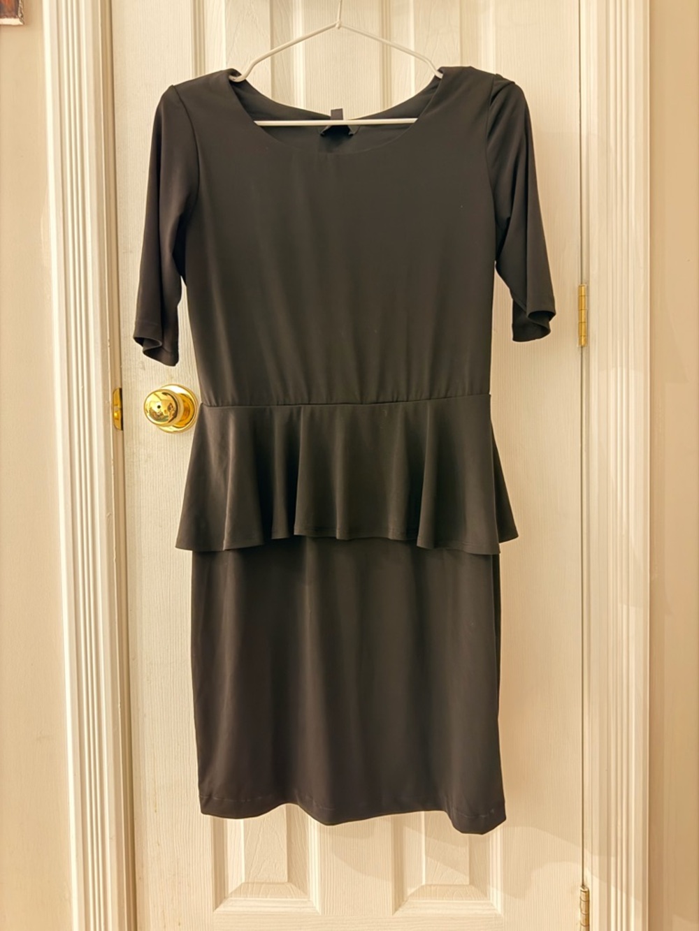 Ronni Nicole Black Peplum Midi Dress